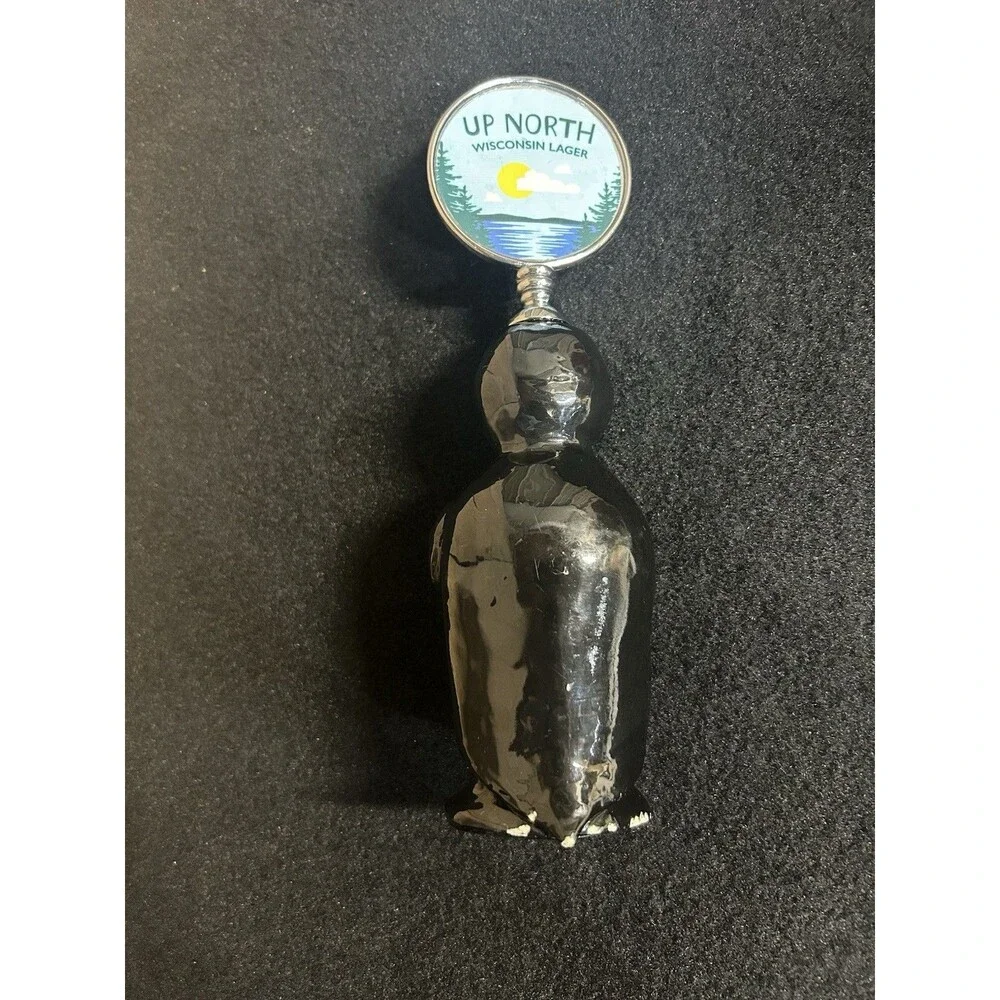 One Barrel Brewing Beer Tap Handle Ceramic Penguin Up North Wisconsin Lager B18
